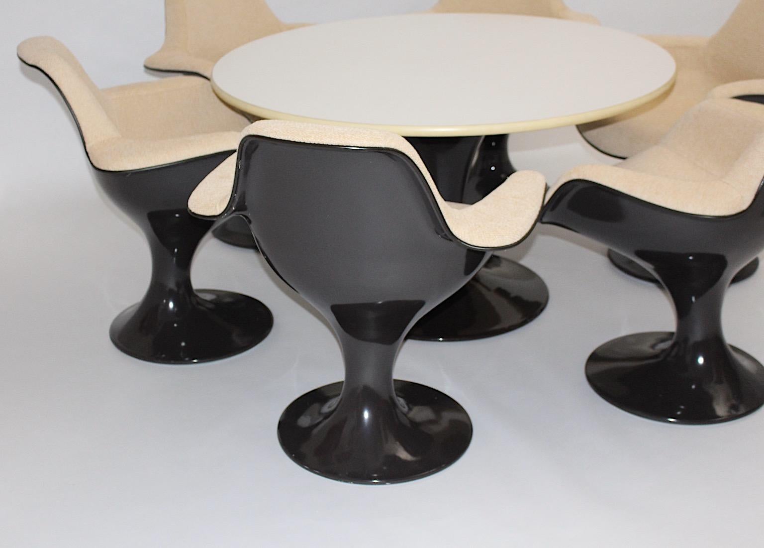 RUEGO Space Age Brown Plastic Dining Room Set Markus Farner Walter Grunder 2024