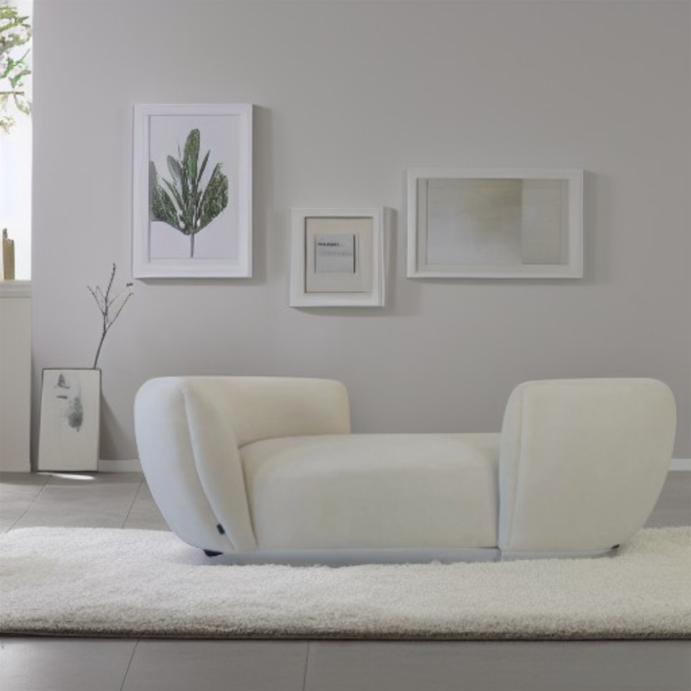 Modern Chaise Lounger - Crème 18079E