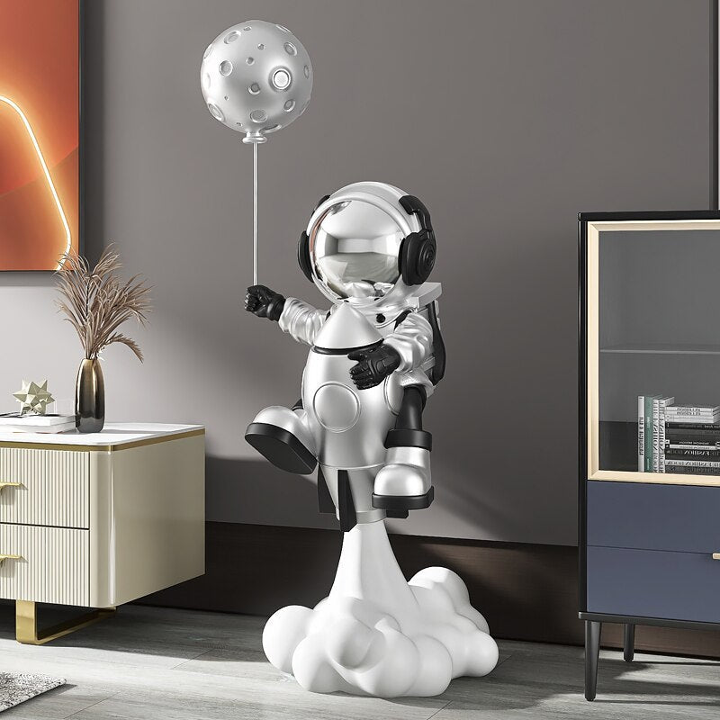 130cm Rocket Astronaut Statue - Bold Living Room Decor