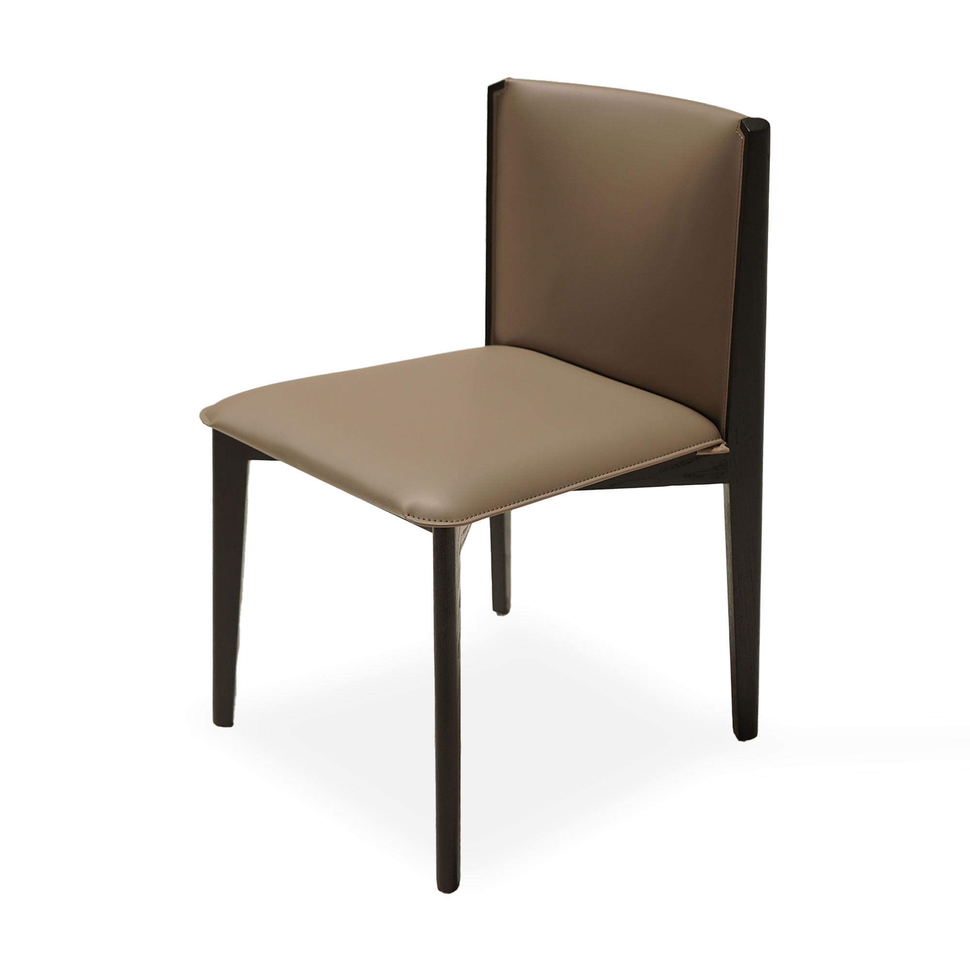 Dark Saddle Leather Dining Chair PS-B132-1