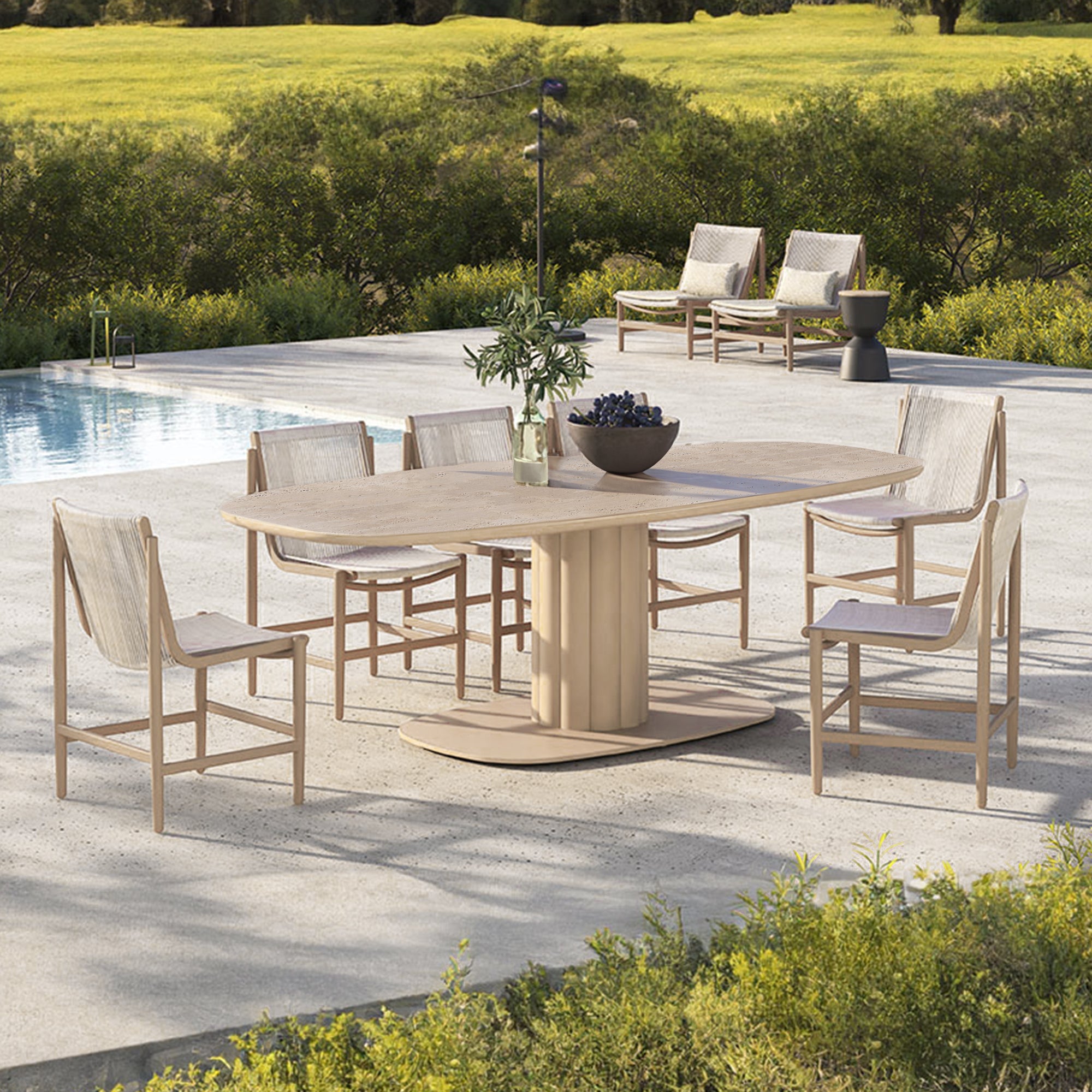 Pre-order 55 Days Delivery - OUTDOOR/INDOOR LOTUS DINING TABLE KT8602F27CER