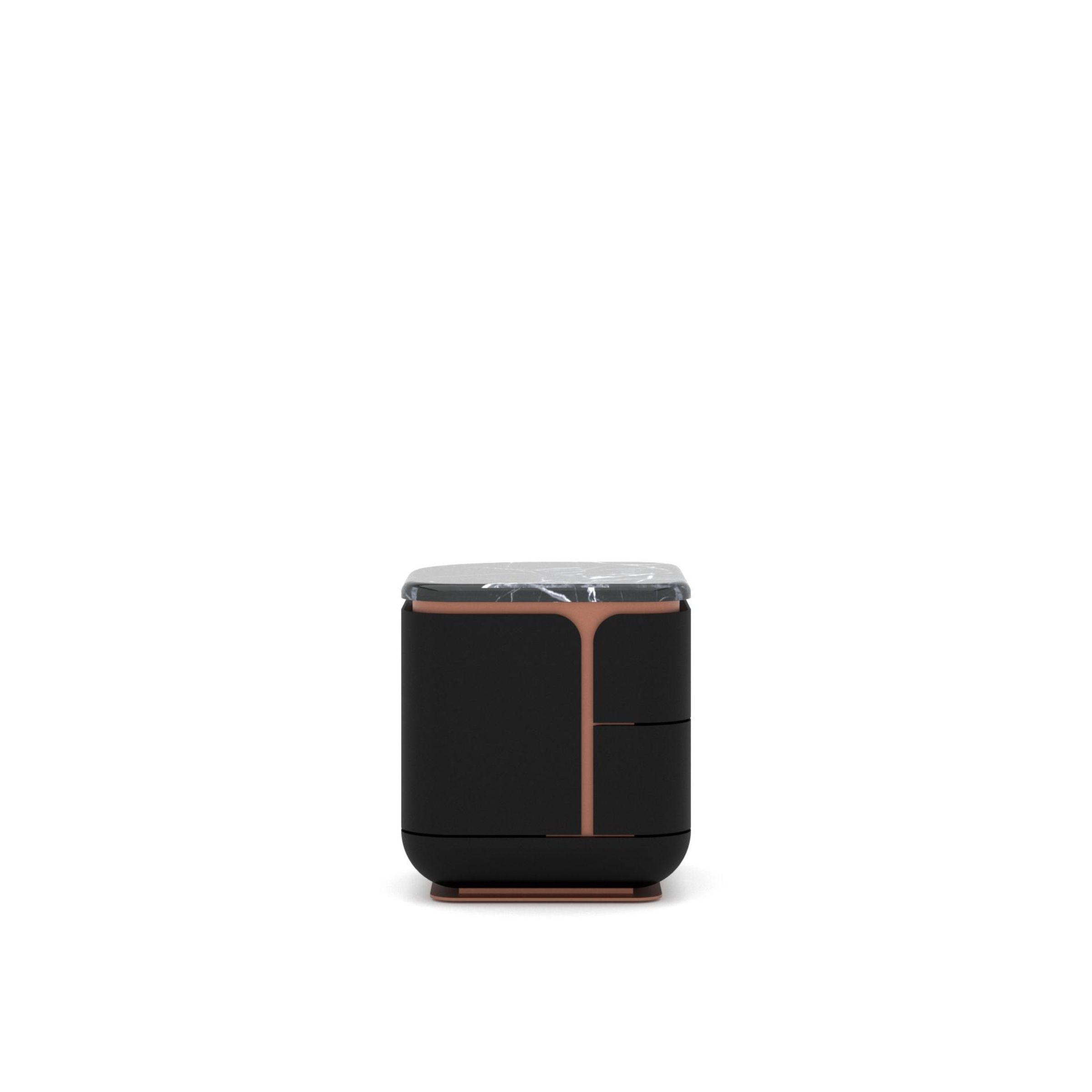 2X Tulip Black Bedside Tables KOMTLP001