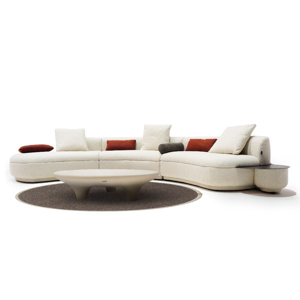 Teddy Curved Sofa with SideTable SF061