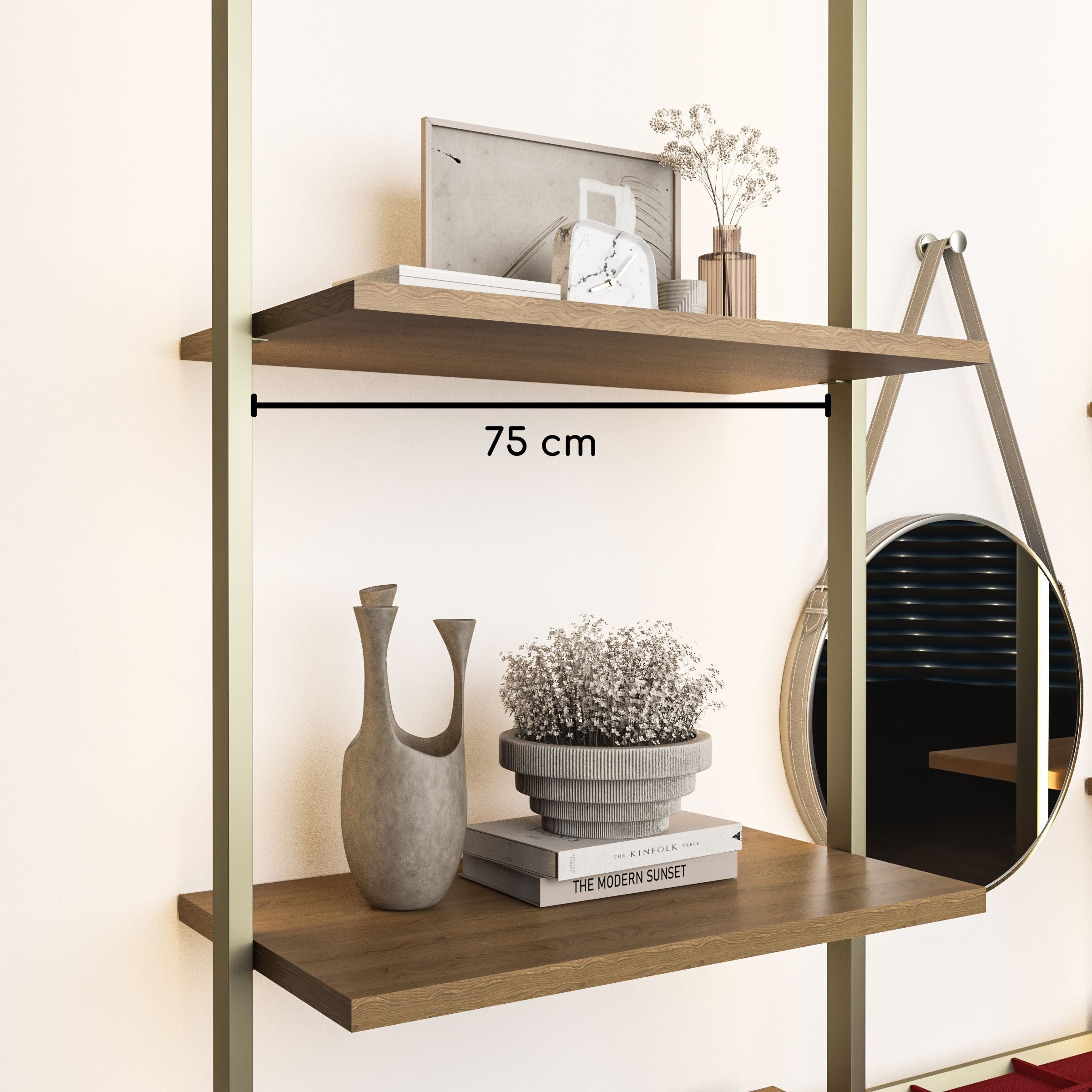 Antik Closet/Cabinet WOODEN SHELF  75 cm  WALNUT