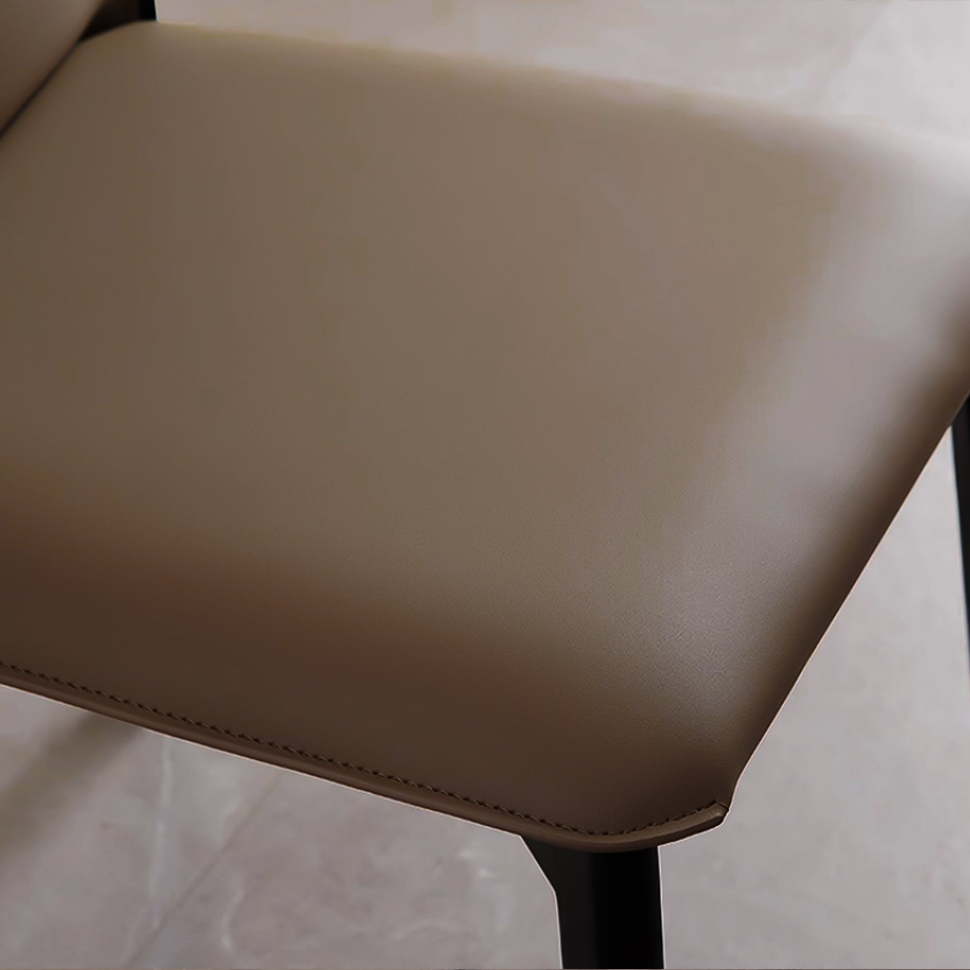 Dark Saddle Leather Dining Chair PS-B132-1