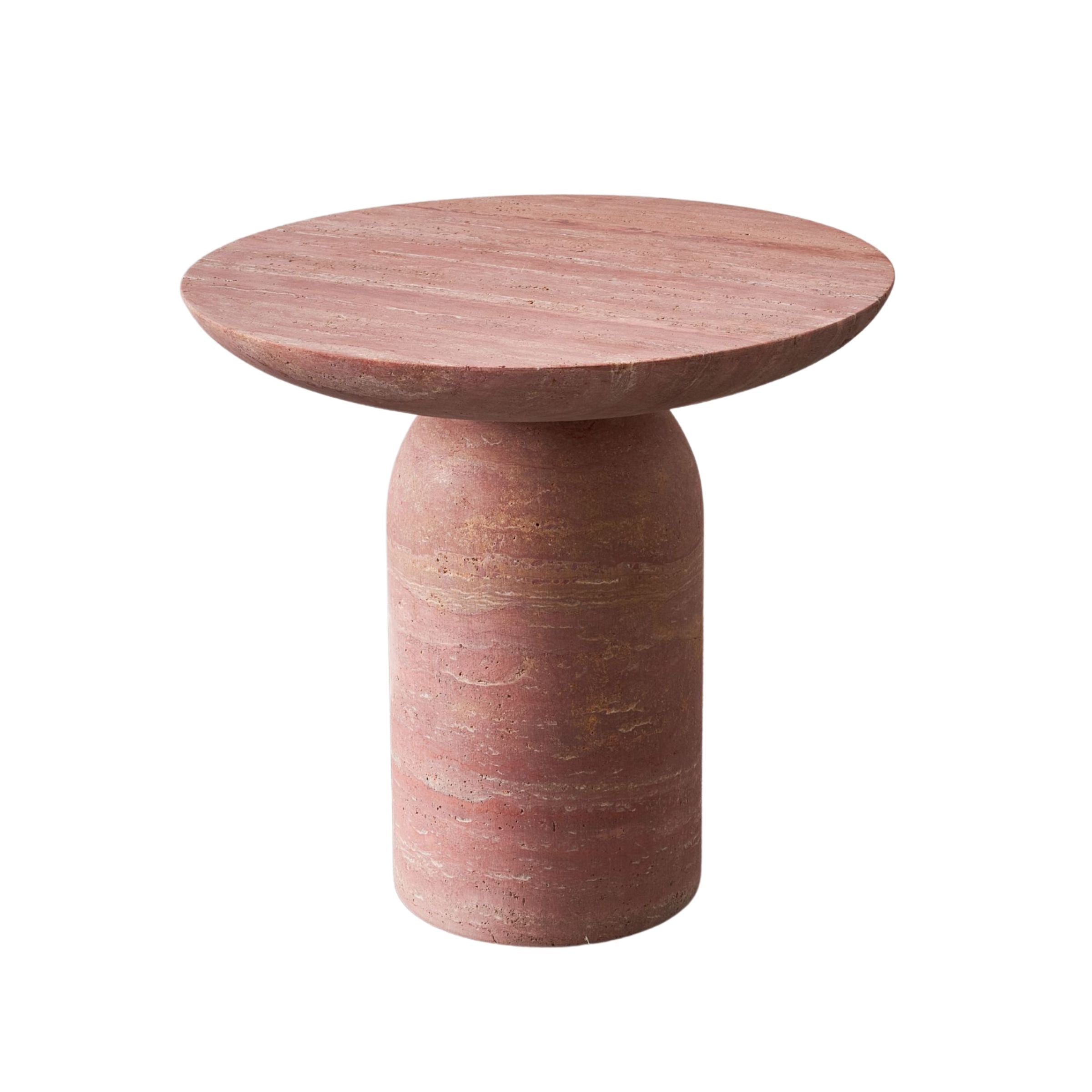 Pre order 75 Days Delivery - Red Travertine Side Table JA009-A