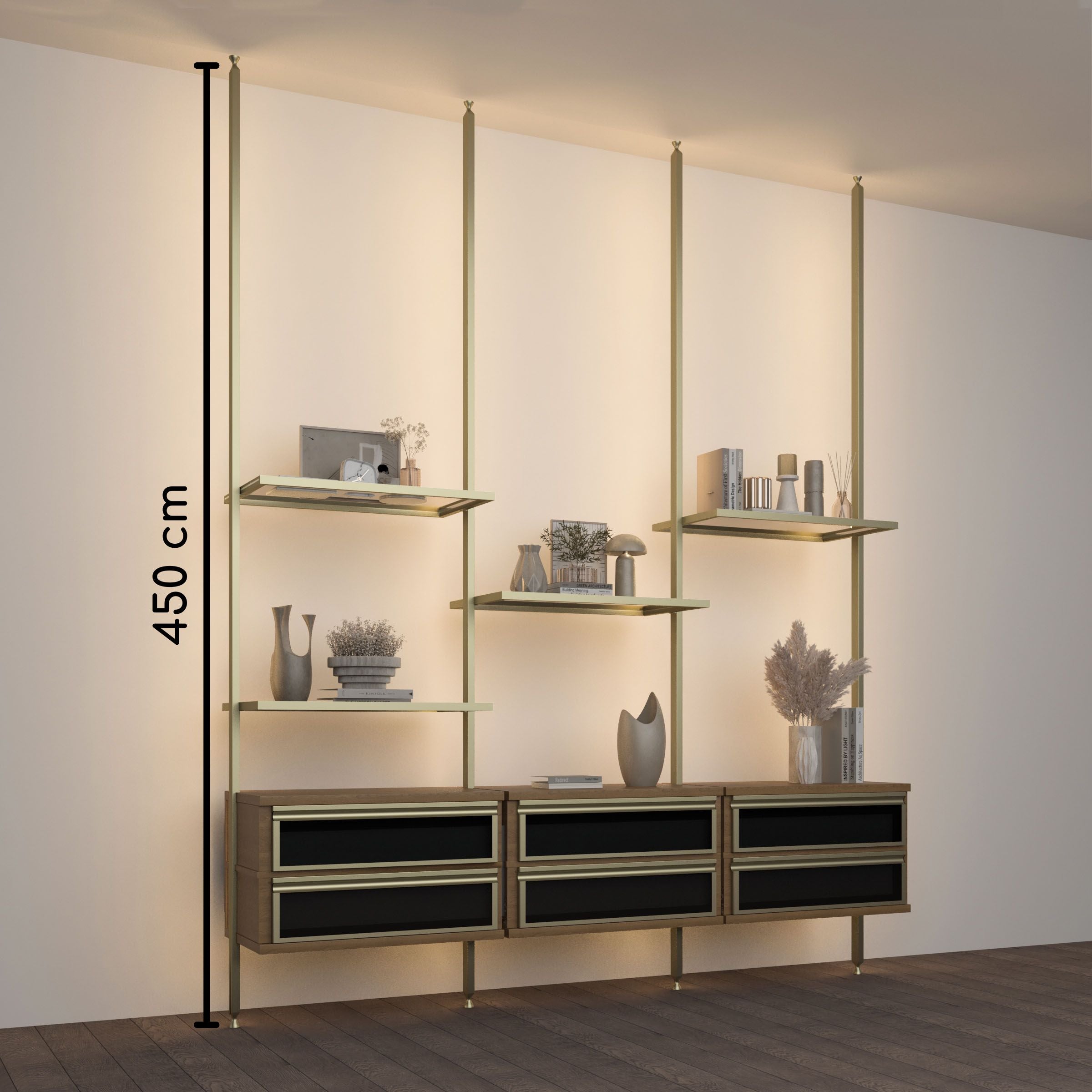 Antik Closet/partition  Main Profile With LED 450cm  Antik Color W-AL-10-1-0739