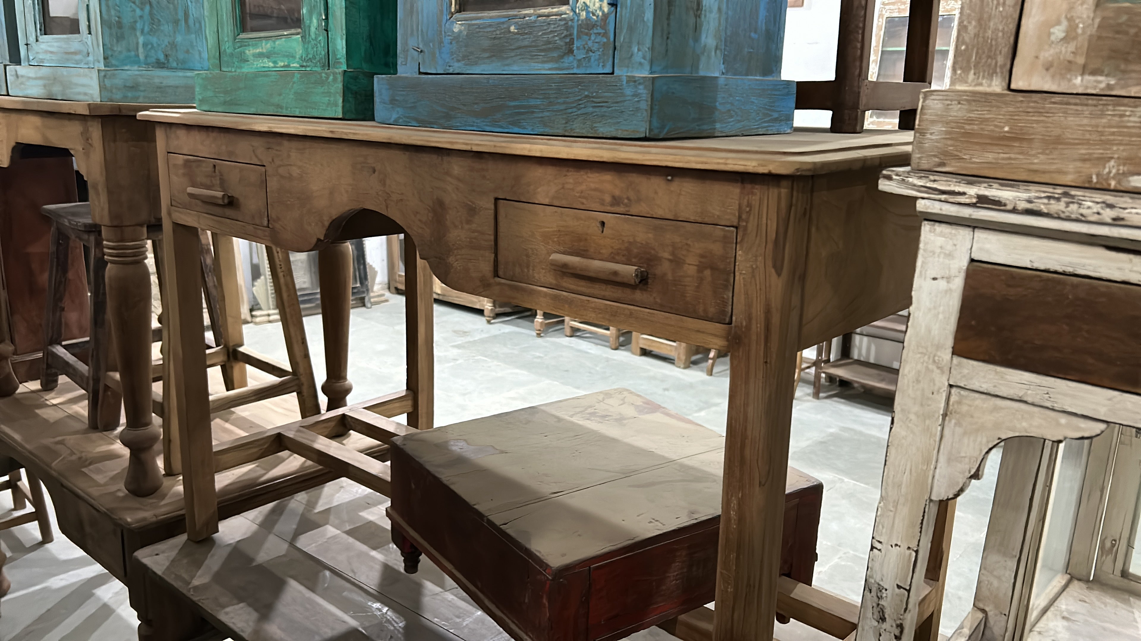 Teak Wood Table L02 (W120 X D60 X H77 cm)