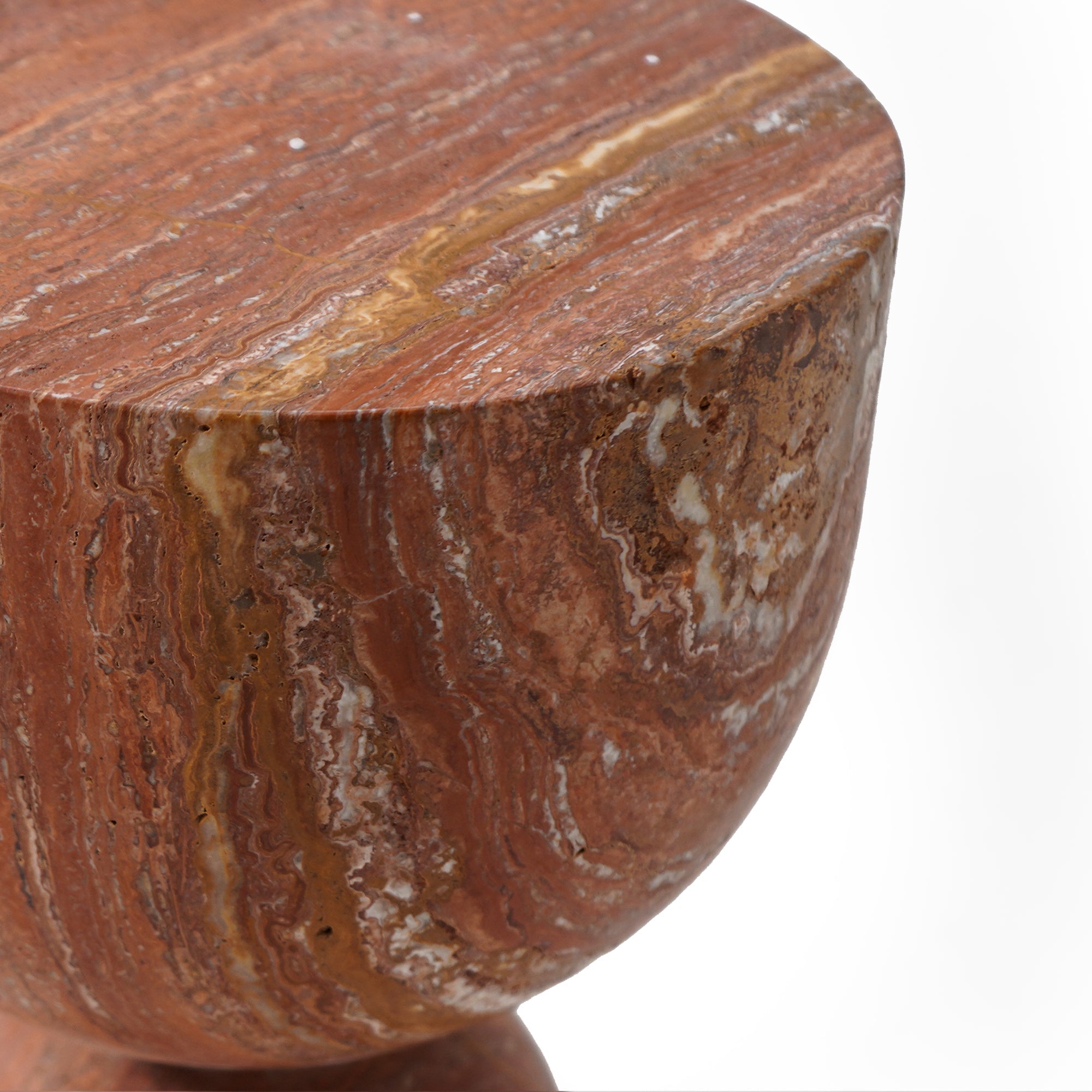 Pre-order 75 Days Delivery - Chess Natural Red Travertine Side Table JA012-B