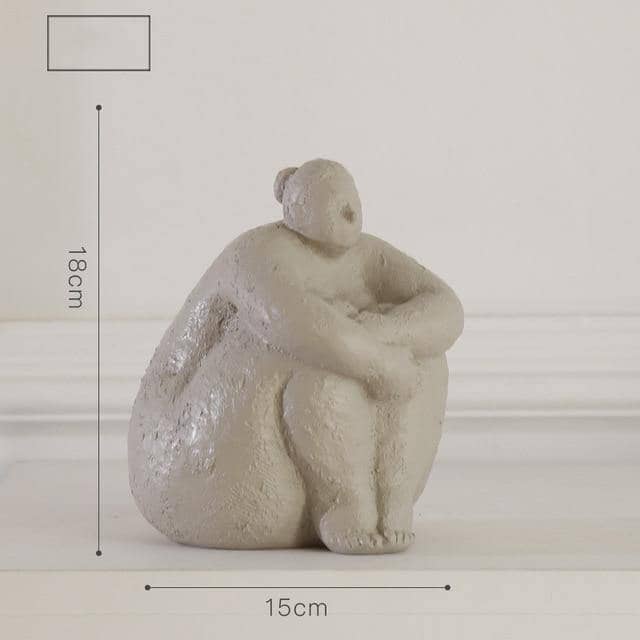 Abstract Plump Lady Figurines - Celebrate Body Positivity with Art Home Decor