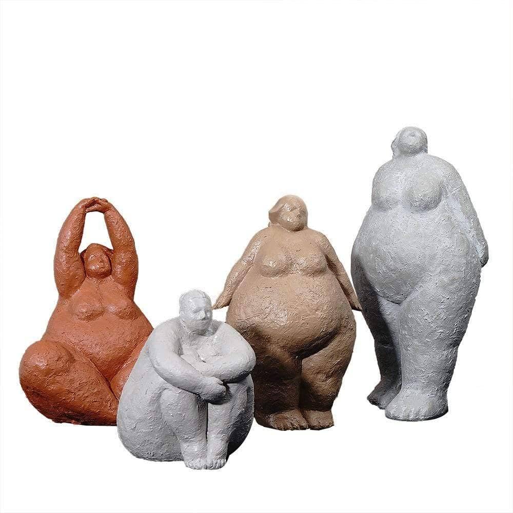 Abstract Plump Lady Figurines - Celebrate Body Positivity with Art Home Decor