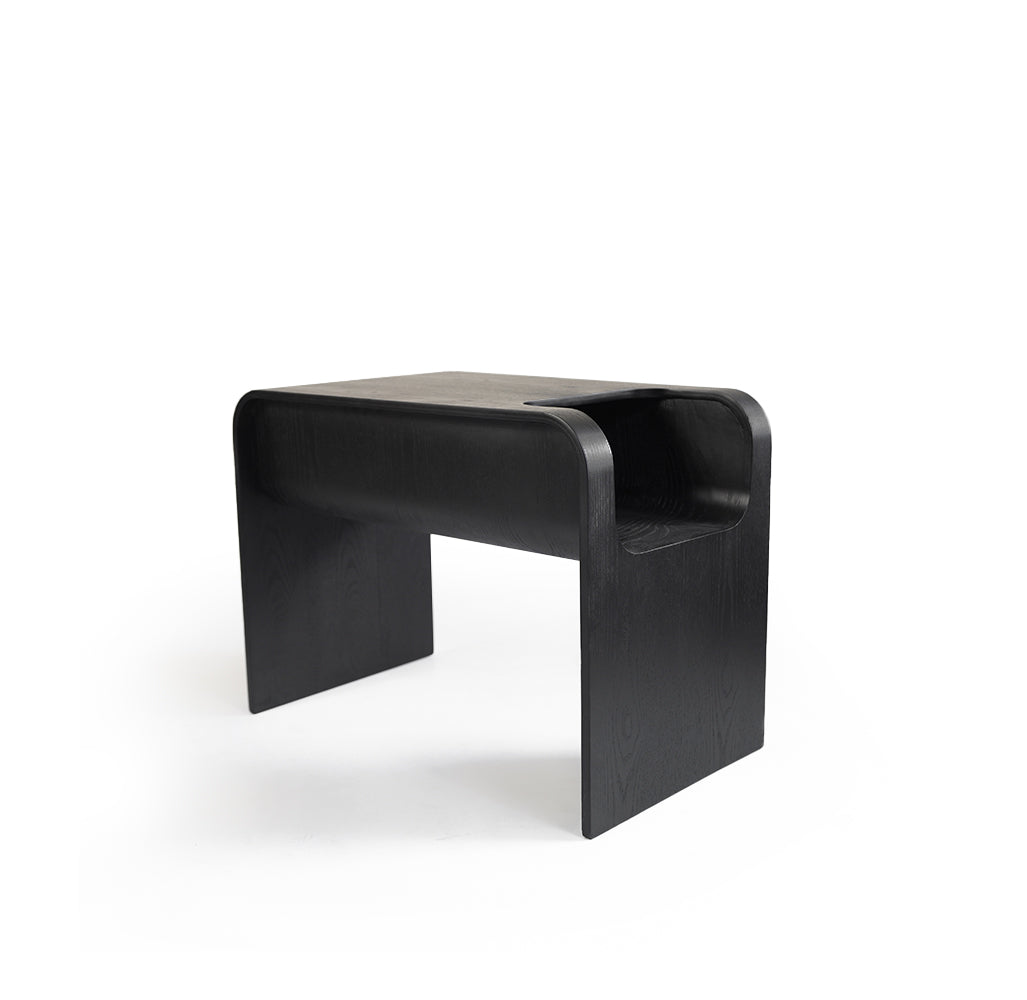 Matt Plywood and Veneer Side Table BP0639-Black