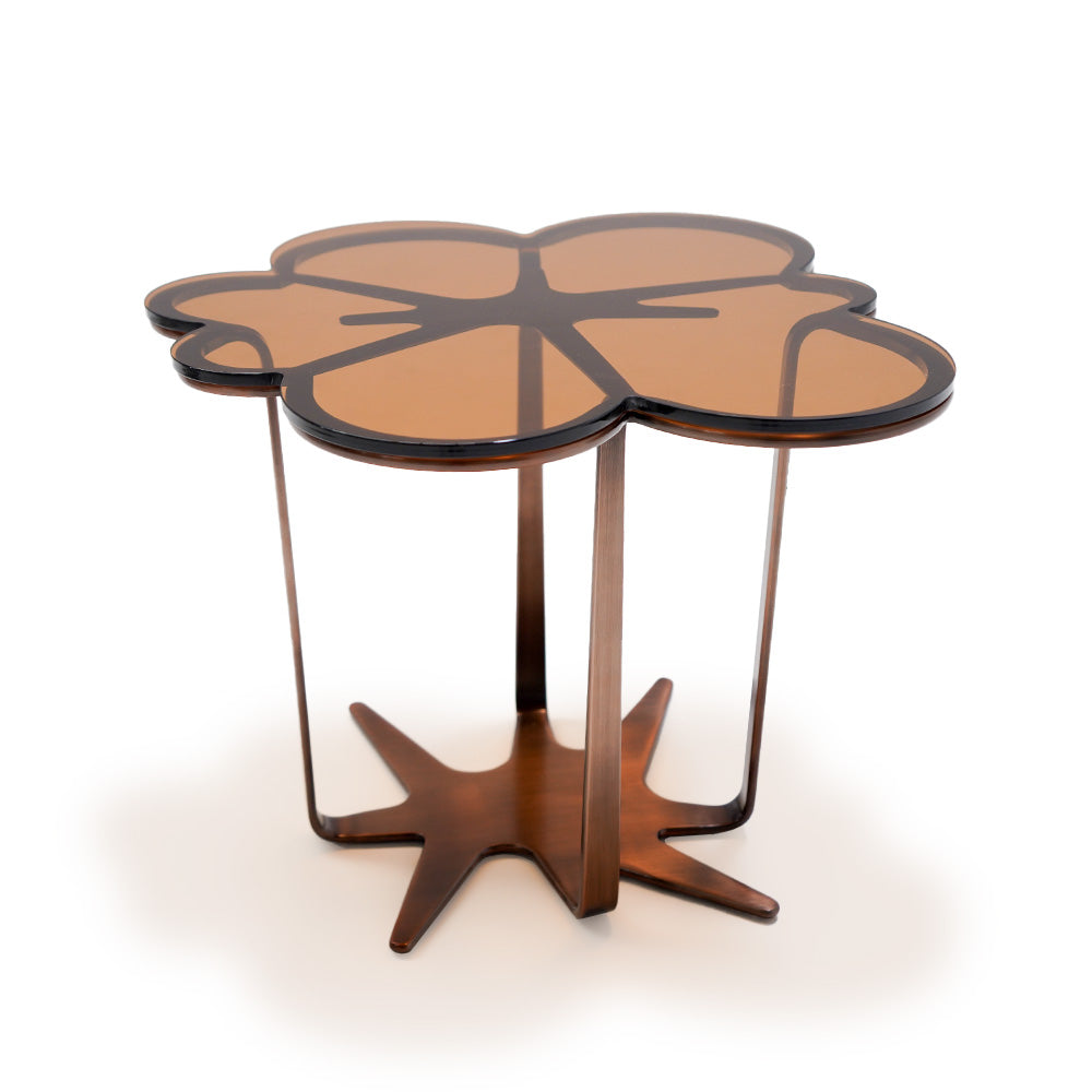 Glowing Blossom Glass Top  Side Table ST760