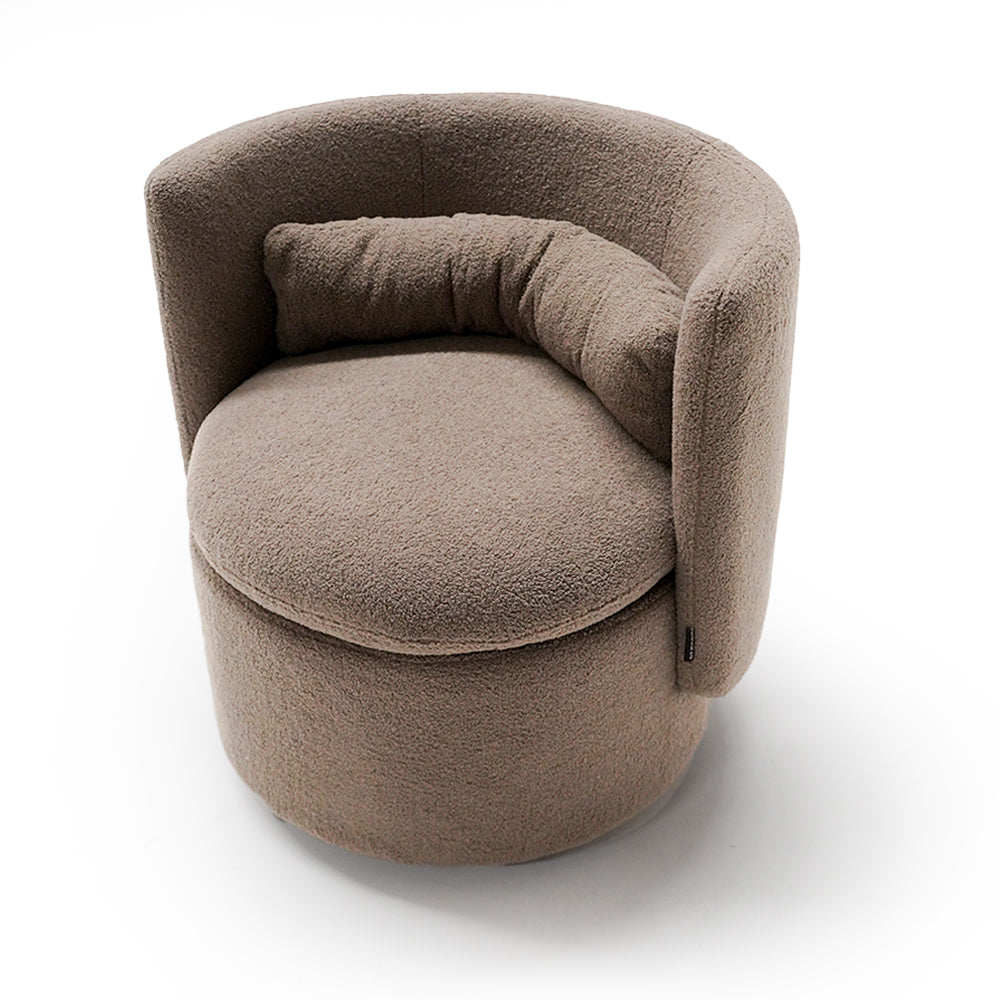 Round Back Swivel Chair - Brown 18103-01E