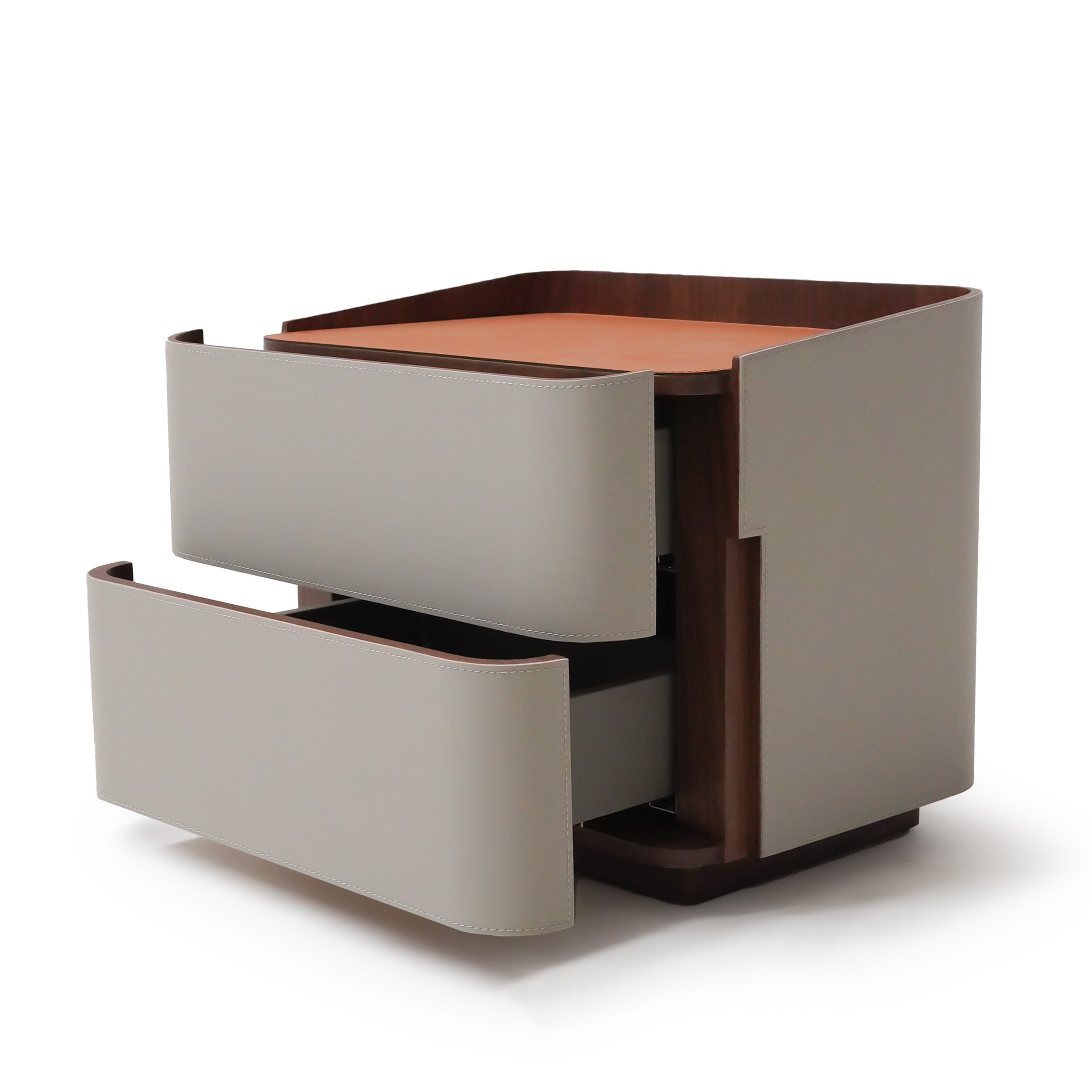 Urban Retreat Saddle Leather Bedside Table NS-017