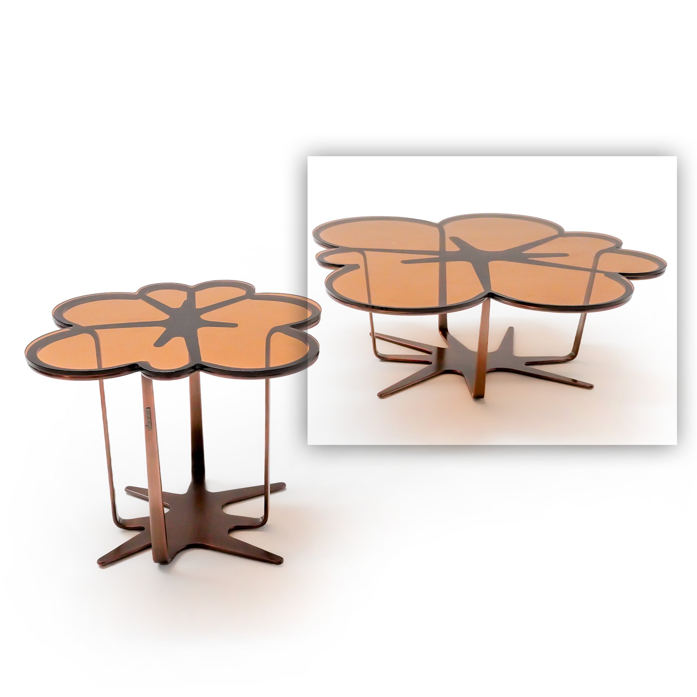 Glowing Blossom Glass Top Coffee table  ST759