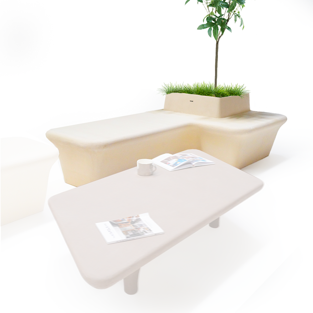 Outdoor/Indoor Beige Planter Box And Bench XK-8172A