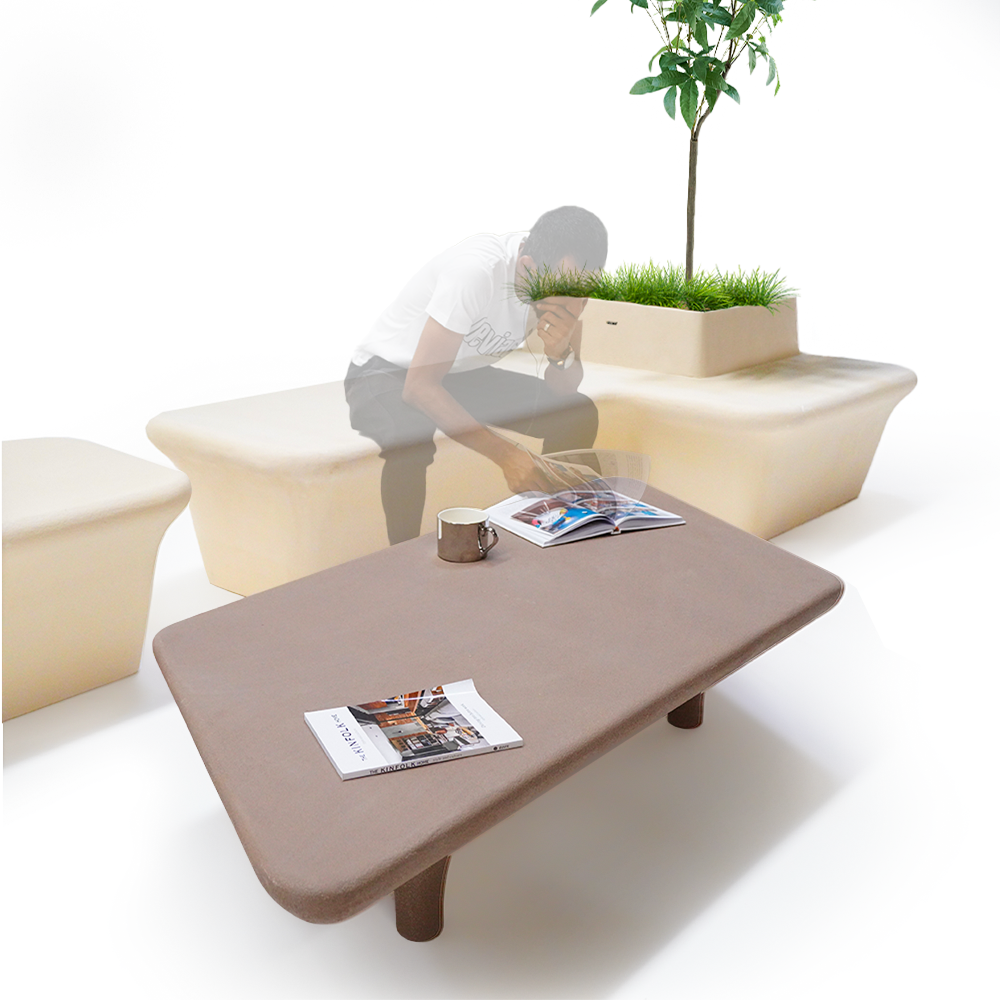 Outdoor/Indoor Beige Planter Box And Bench XK-8172A