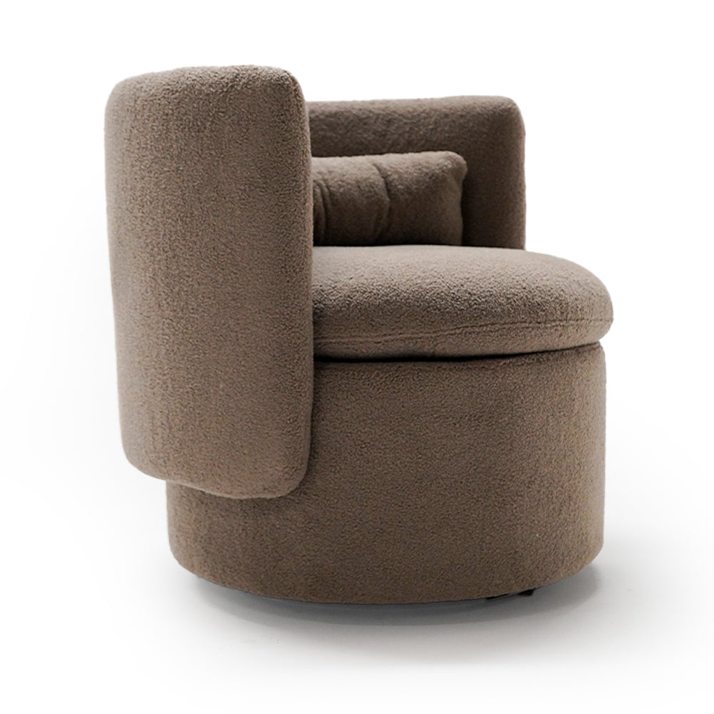 Round Back Swivel Chair - Brown 18103-01E