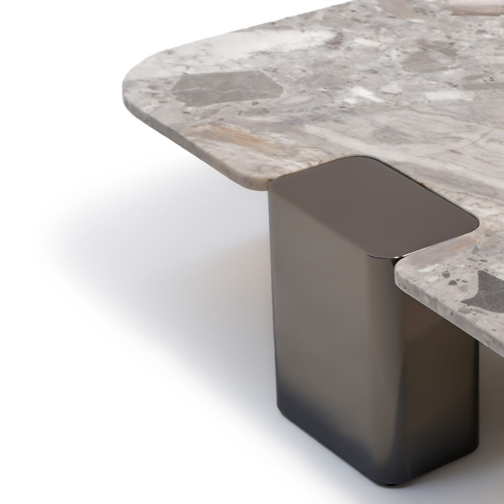 Coffee Table Natural Stone Top Stainless Steel Leg - LT053H