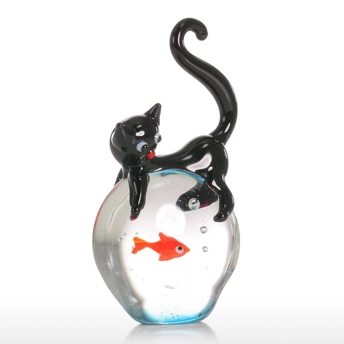 Cat & Glass Ball Goldfish Decor - Modern Home Decor with a Whimsical Twist