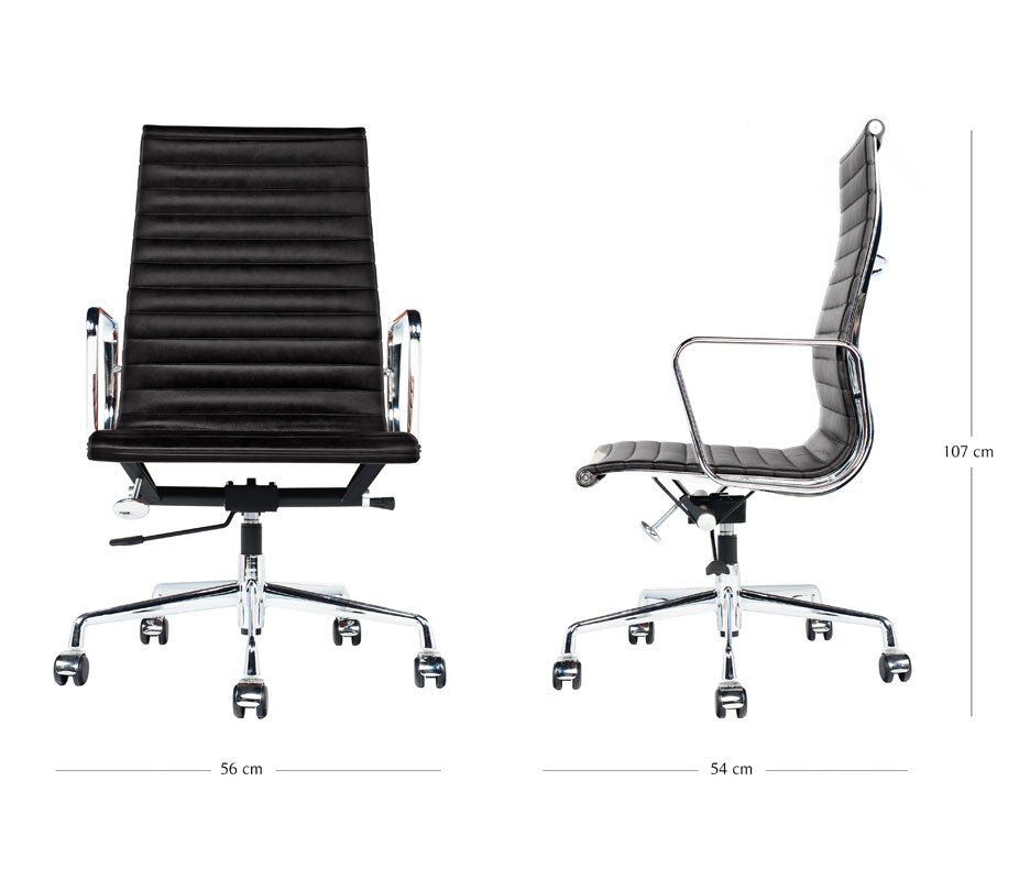 Charles Eames Style Highback Ribbed Office Chair