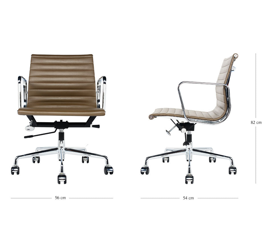 Charles Eames Style Low Back Ribbed Office Chair