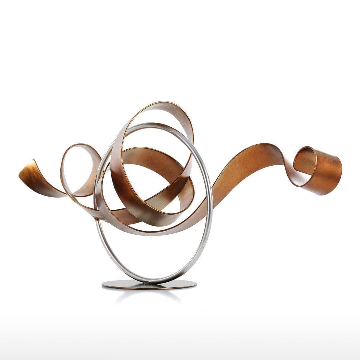 Circle & Ribbon Abstract Statue Modern Home Decor - Contemporary & Unique Design