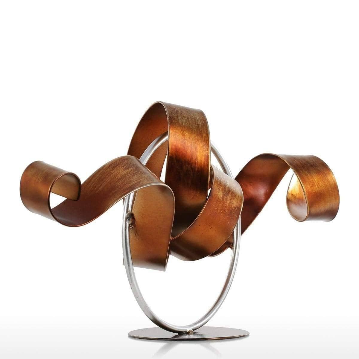 Circle & Ribbon Abstract Statue Modern Home Decor - Contemporary & Unique Design