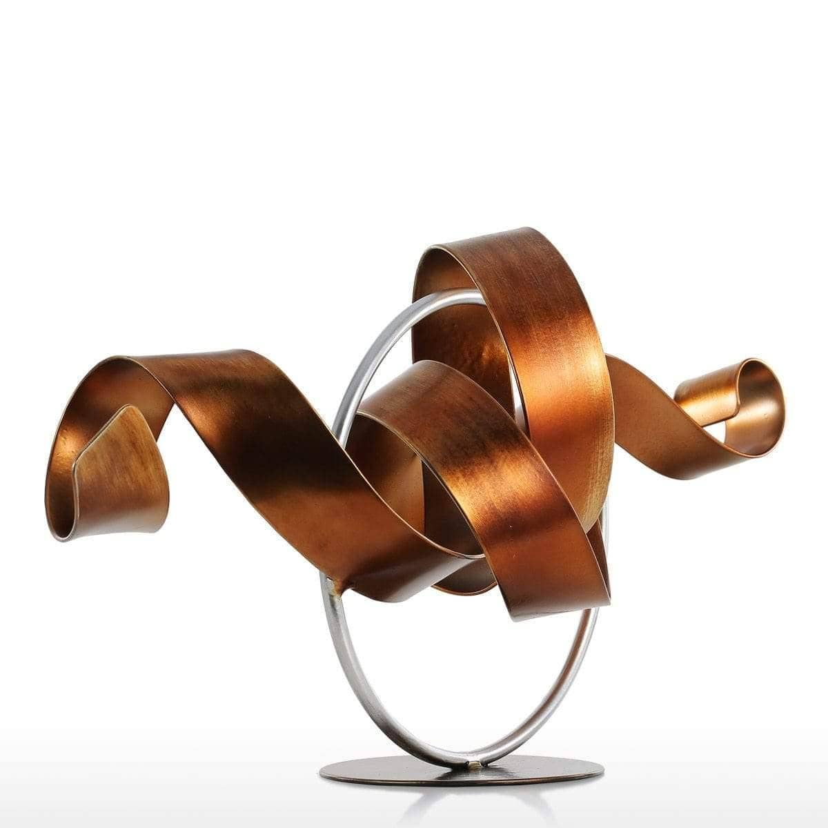 Circle & Ribbon Abstract Statue Modern Home Decor - Contemporary & Unique Design