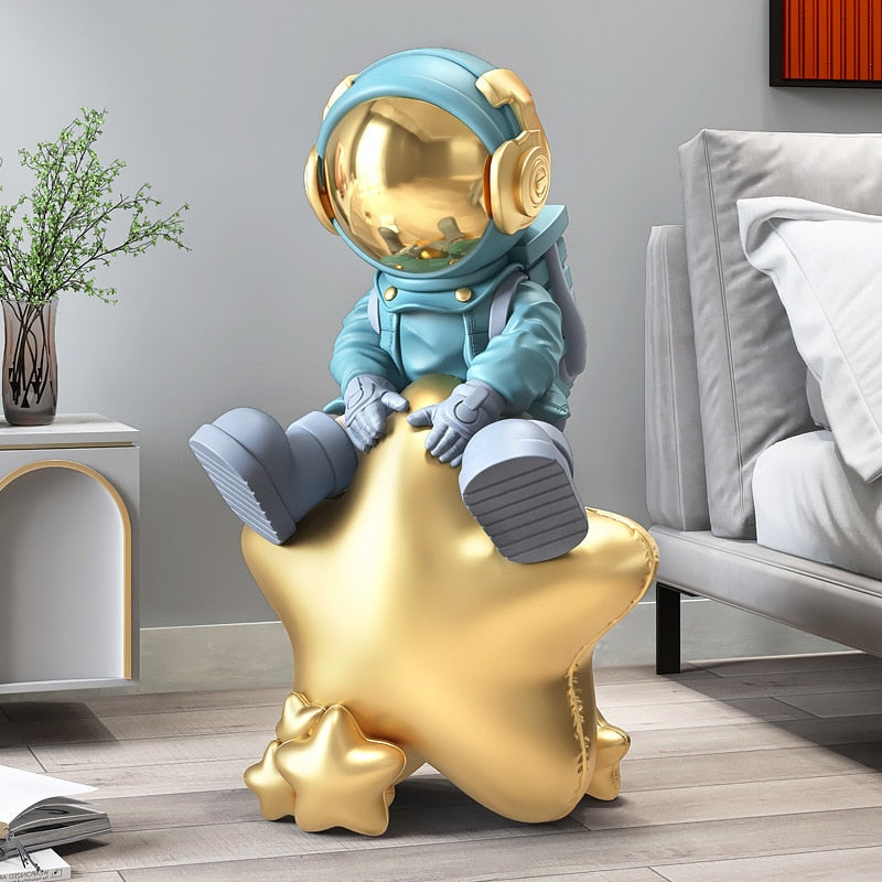 Cosmic Voyage: 90cm Astronaut with Stars Floor Decoration