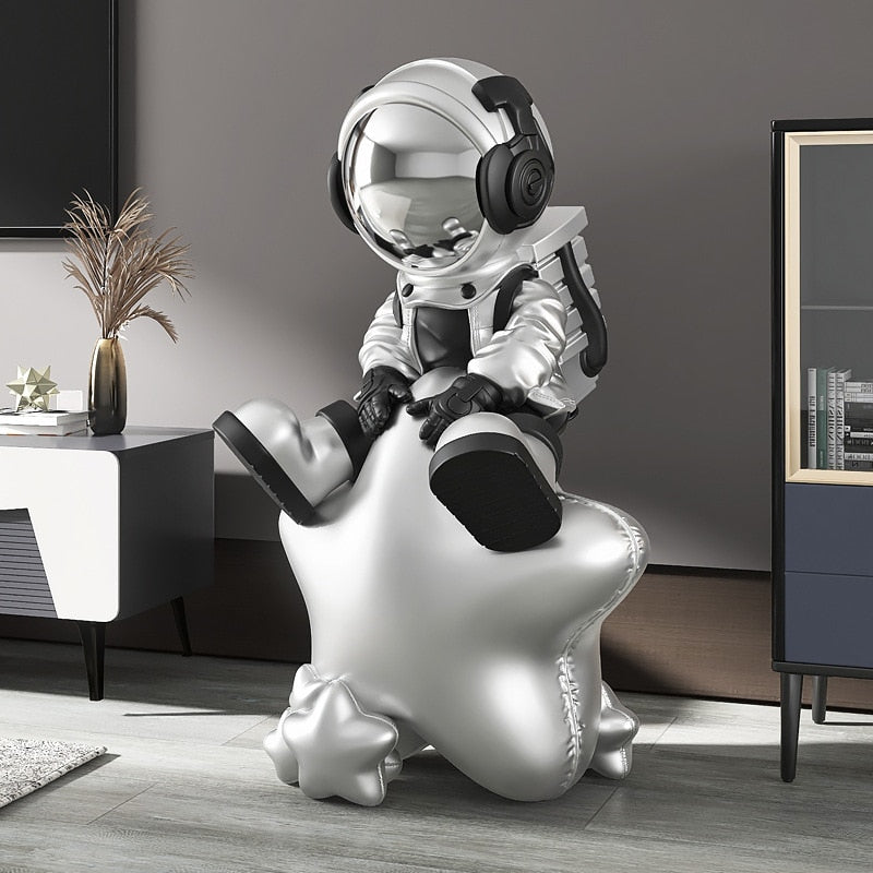 Cosmic Voyage: 90cm Astronaut with Stars Floor Decoration