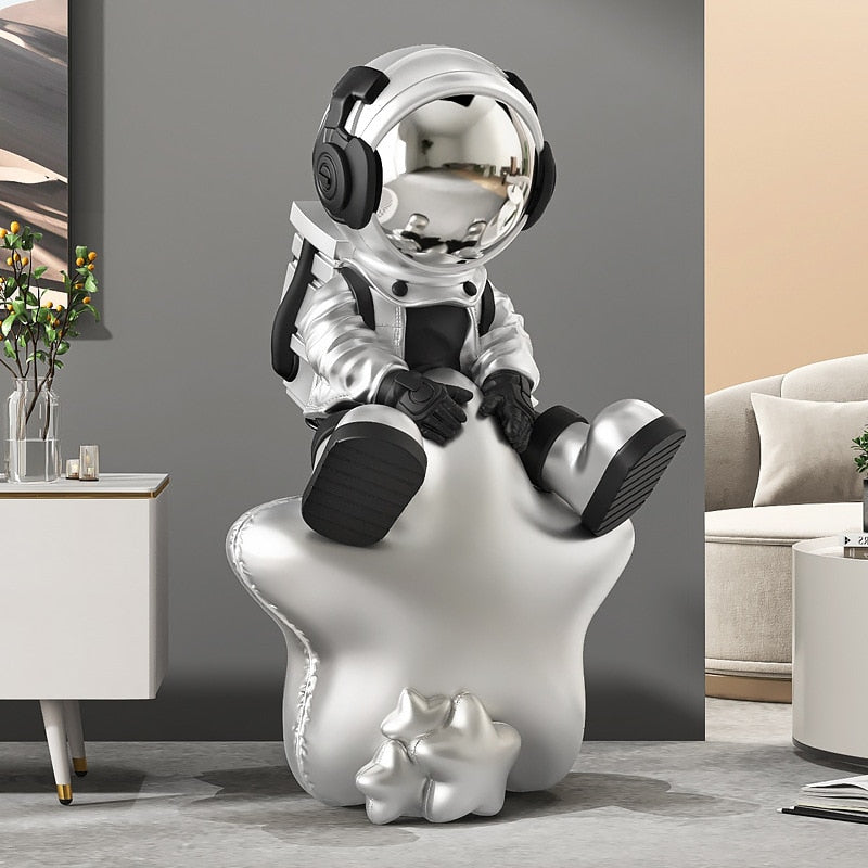 Cosmic Voyage: 90cm Astronaut with Stars Floor Decoration