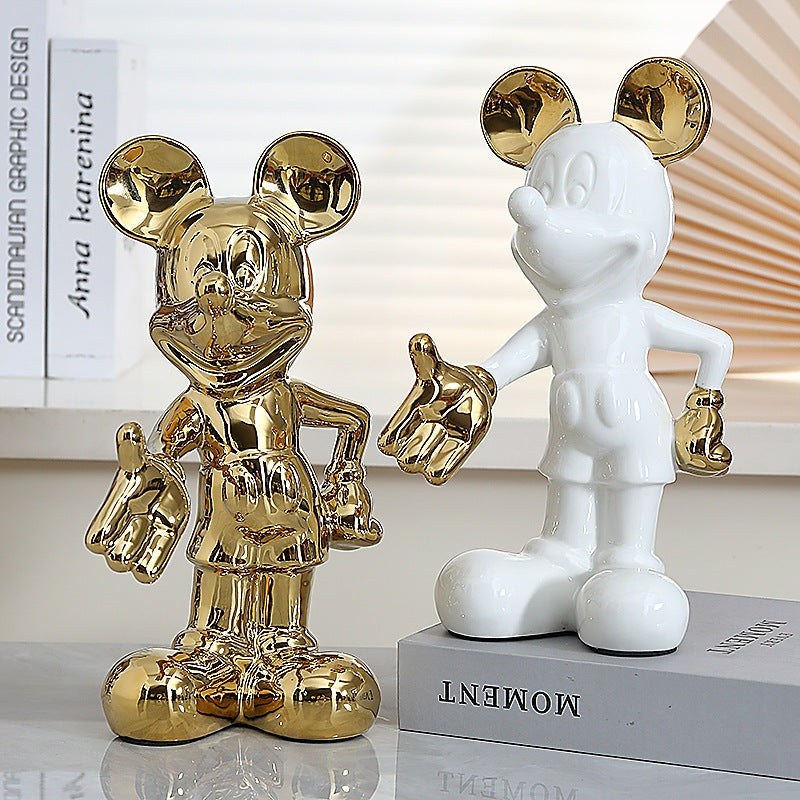 Disney Magic - Gold / Silver Plated Mickey Mouse Sculpture Decor