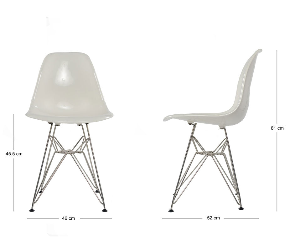 Eames Molded Fiberglass Wire Based Side Style Chair (DFSR)