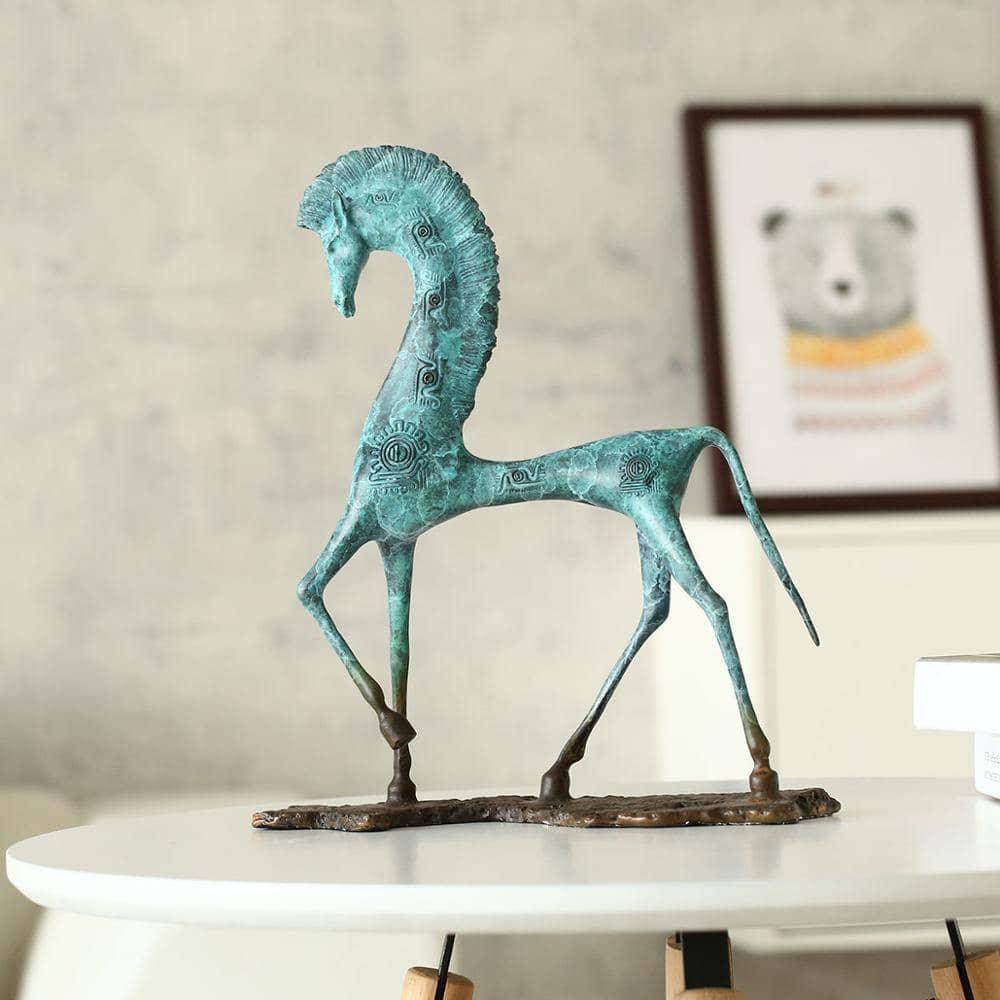 Egyptian Horse Copper Figurine - Artistic and Unique Home Decor