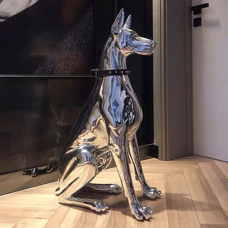 European Style Resin Dog Sculpture - Elegant and Decorative Ornaments