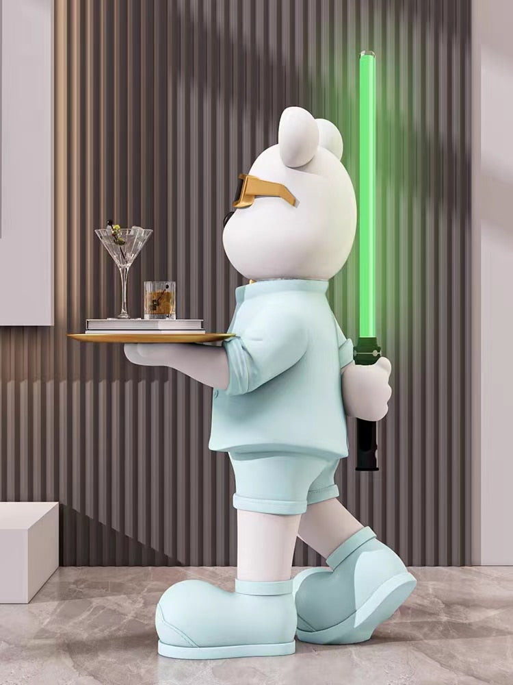 Fashionable Force: Sunglass Bear with Lightsaber Statue