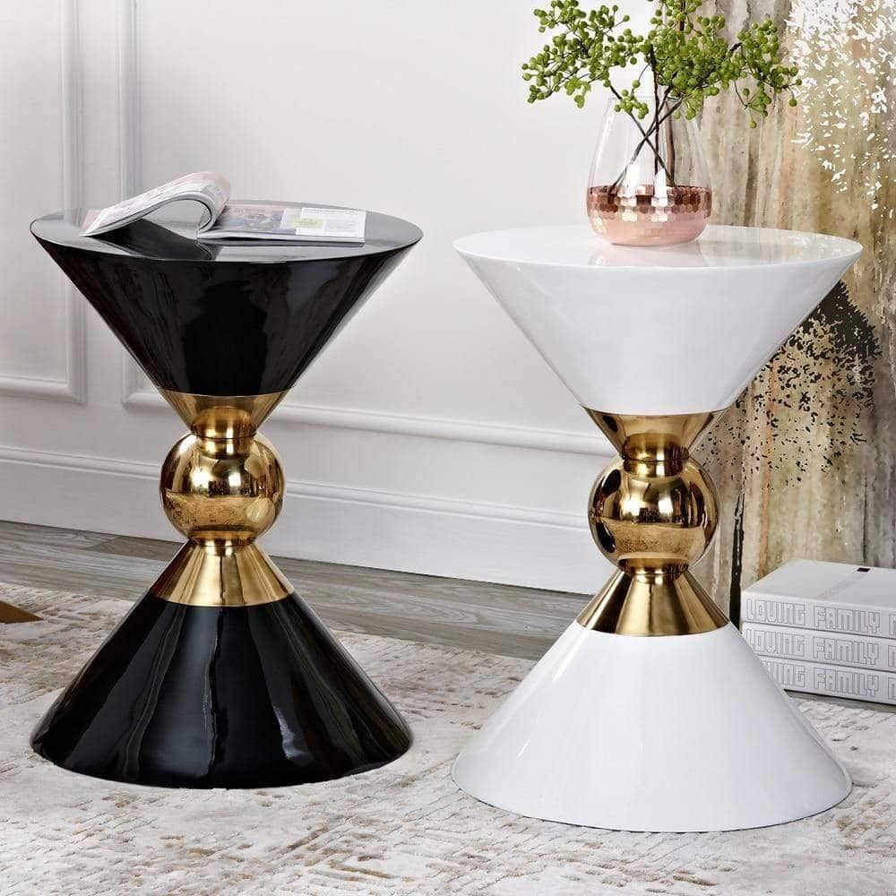 Golden Funnel Coffee Table: Modern and Chic Round Side Table