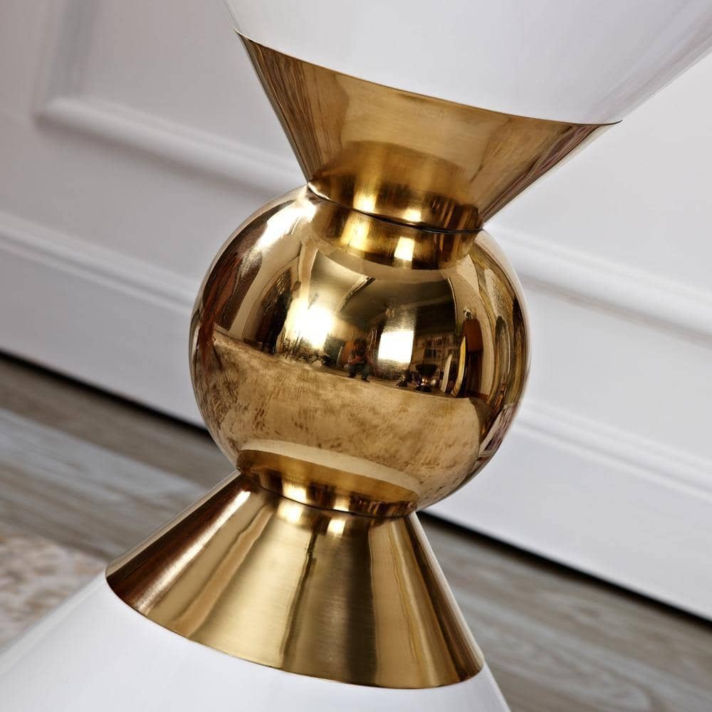 Golden Funnel Coffee Table: Modern and Chic Round Side Table