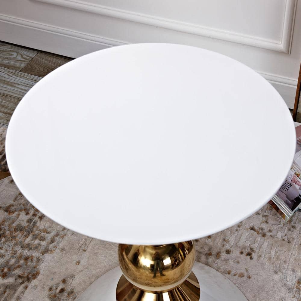 Golden Funnel Coffee Table: Modern and Chic Round Side Table