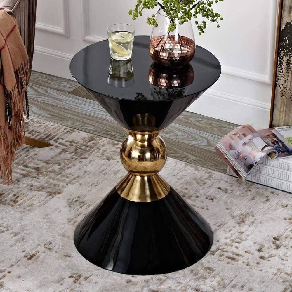 Golden Funnel Coffee Table: Modern and Chic Round Side Table