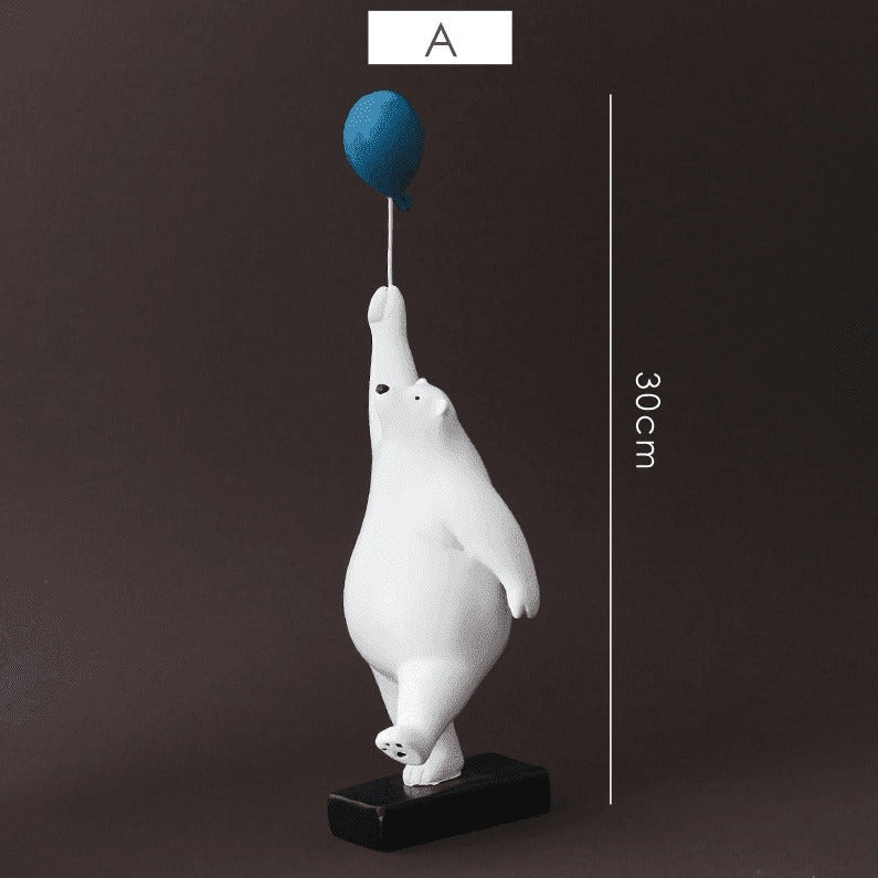 Levitating Arctic: Flying Polar Bear Resin Modern Home Decor