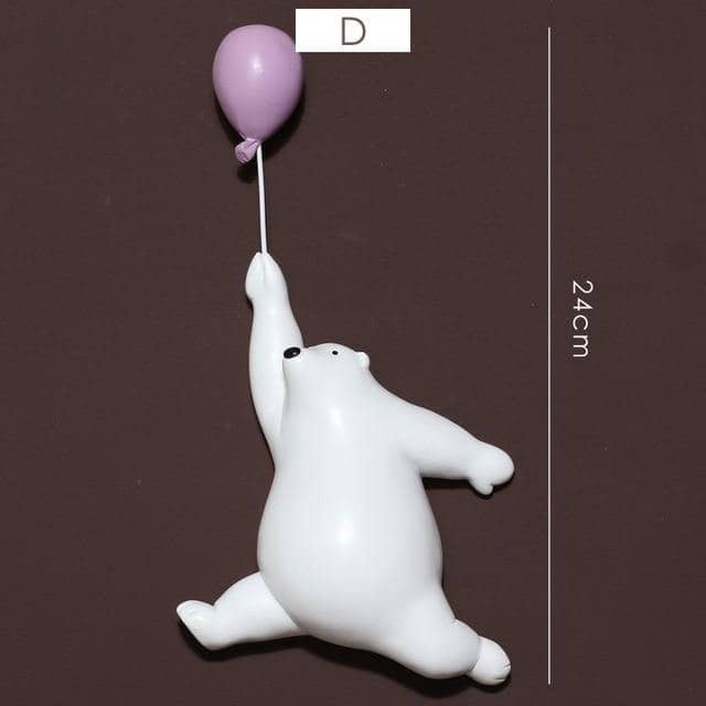 Levitating Arctic: Flying Polar Bear Resin Modern Home Decor