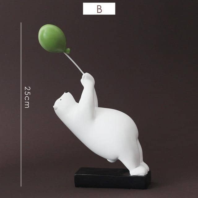 Levitating Arctic: Flying Polar Bear Resin Modern Home Decor