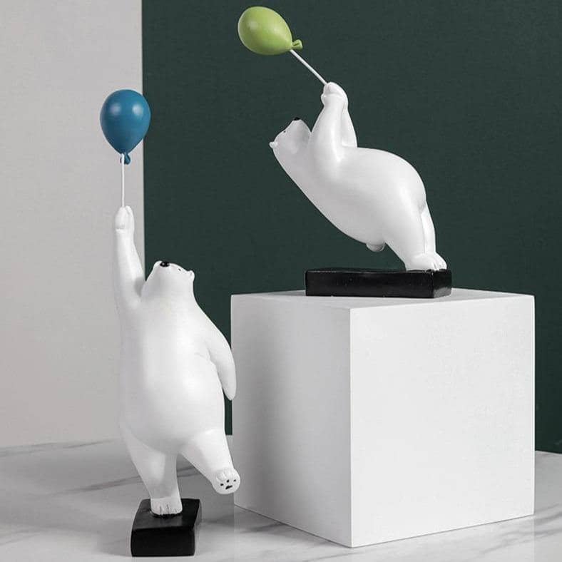 Levitating Arctic: Flying Polar Bear Resin Modern Home Decor