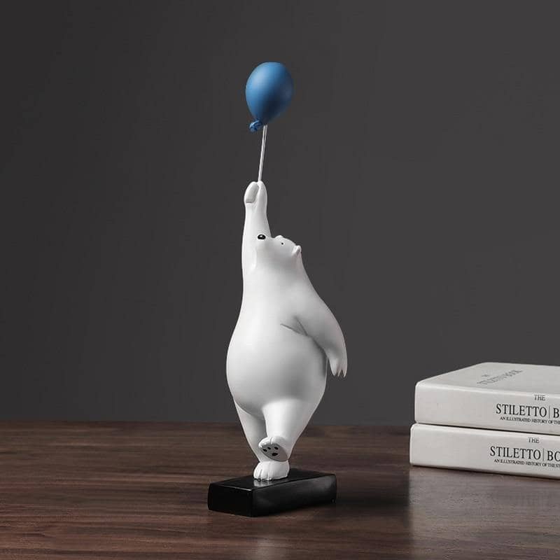 Levitating Arctic: Flying Polar Bear Resin Modern Home Decor