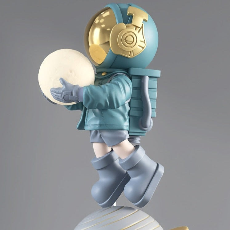 Lifelike Large Astronaut Moon Light Floor Sculpture