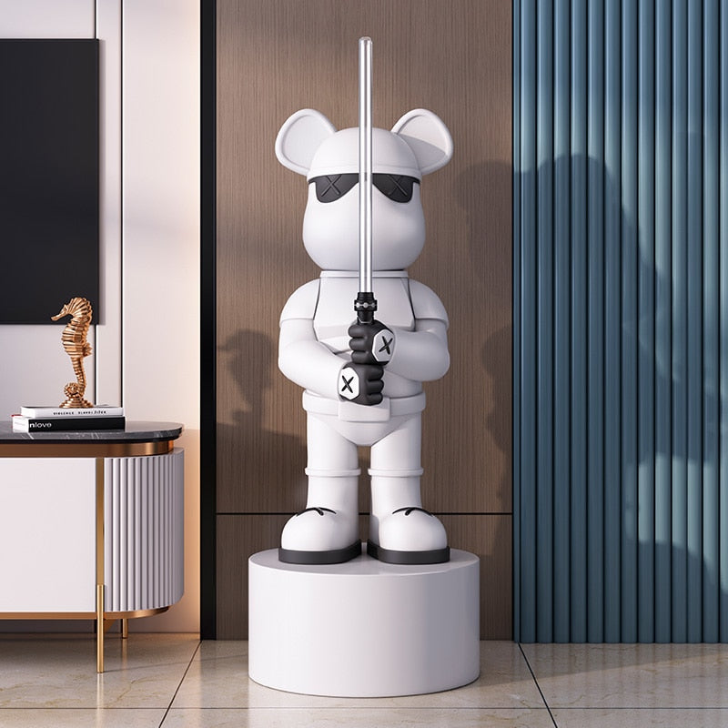 Lightsaber Fun Bear Statue Sculpture Decor - The Perfect Blend of Fun