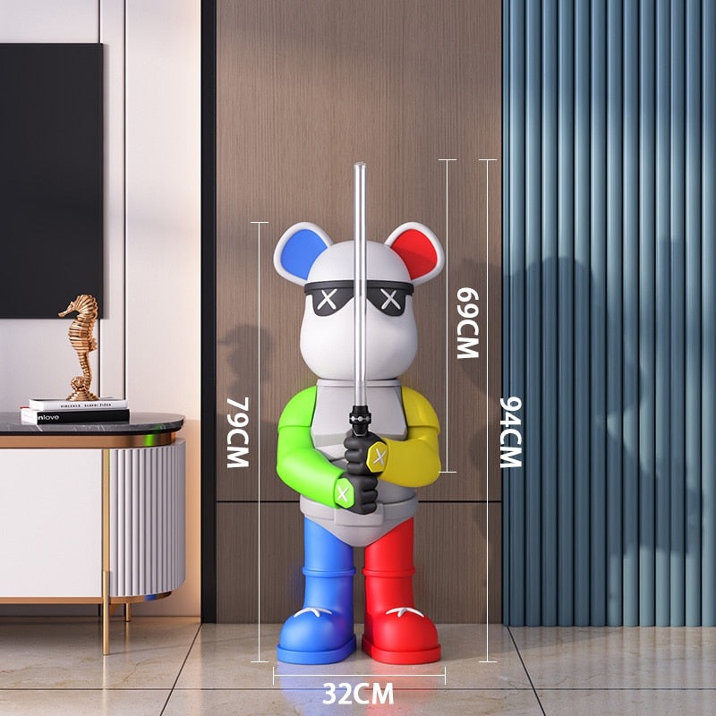 Lightsaber Fun Bear Statue Sculpture Decor - The Perfect Blend of Fun